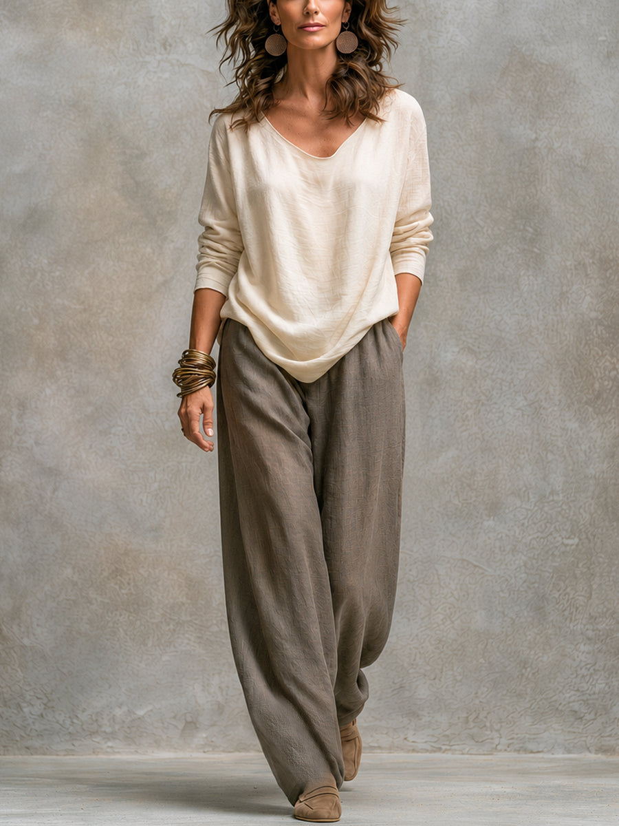 STEFANIA | Completo Tre Pezzi Giacca, Top e Pantalone Palazzo