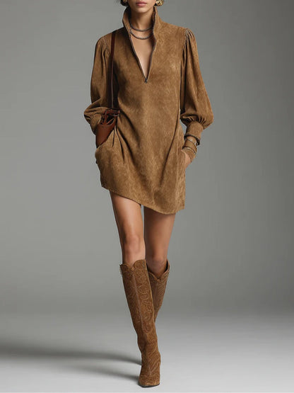 Suzette | Mini abito con zip sul collo