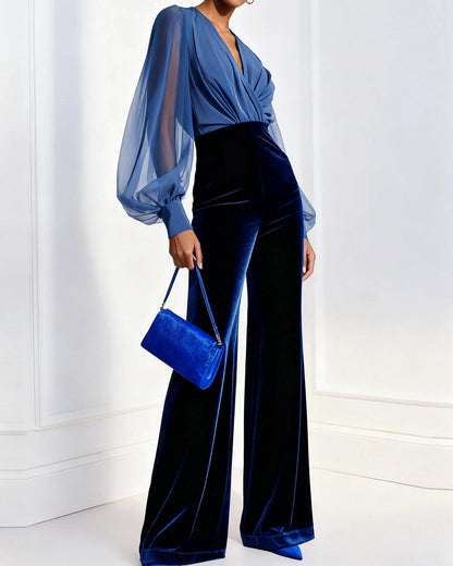 Matilde | Tuta Elegante con Scollo a V, Blu