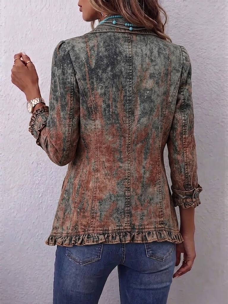 Flaminia | Giacca Vintage con Stampa Sfumata e Testurizzata