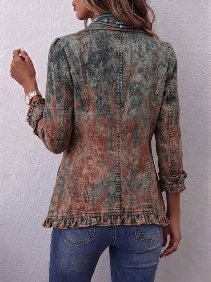Flaminia | Giacca Vintage con Stampa Sfumata e Testurizzata
